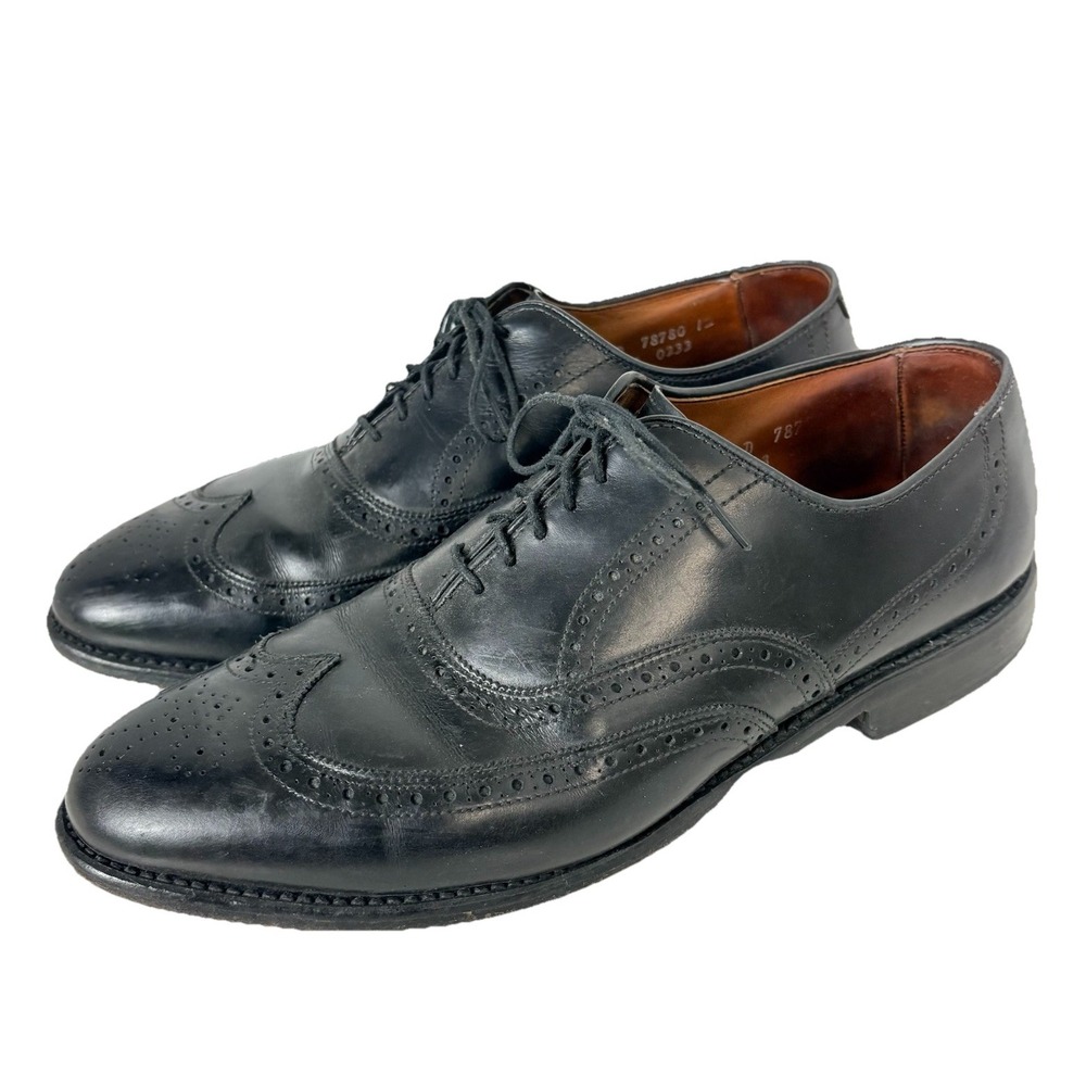 Allen Edmonds Chester Black Leather Wingtip Dress Oxford Men's Shoes‎ Size 9.5D